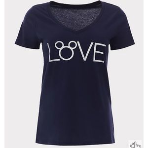 TORRID DISNEY MICKEY LOVE NAVY SLIM FIT TEE SIZE 1 NWT
